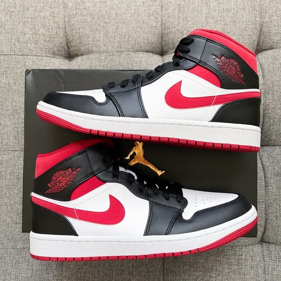 ❤️🖤🤍 Air Jordan 1 retro Mid red white black - Picture 2 of 4